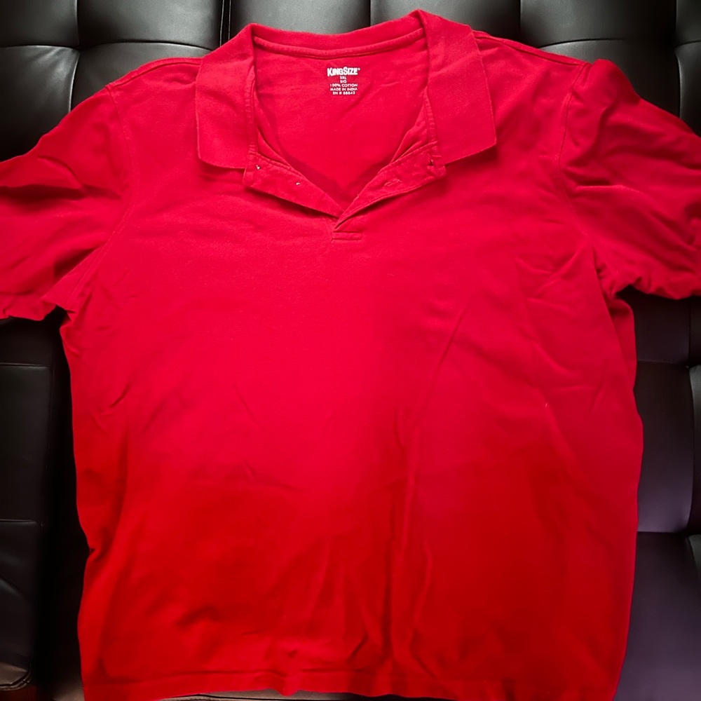KingSize Big and Tall Red Polo Shirt Vibrant Cotton Casual
